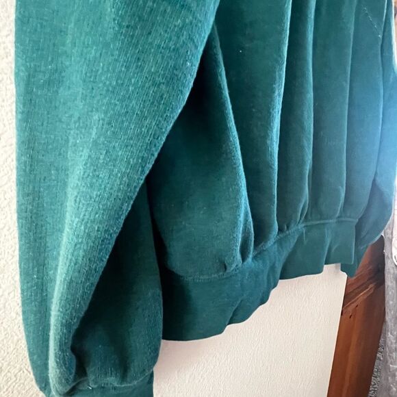 Women’s Universal Thread Sweatshirt SZ Small 80sVibe Bowling Collard Neck Teal - Picture 9 of 12